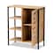 Baxton Studio Vander Contemporary Oak Brown Finished Wood and Black Metal 1-Door Shoe Storage Cabinet 189-11751-ZORO - alternate 10